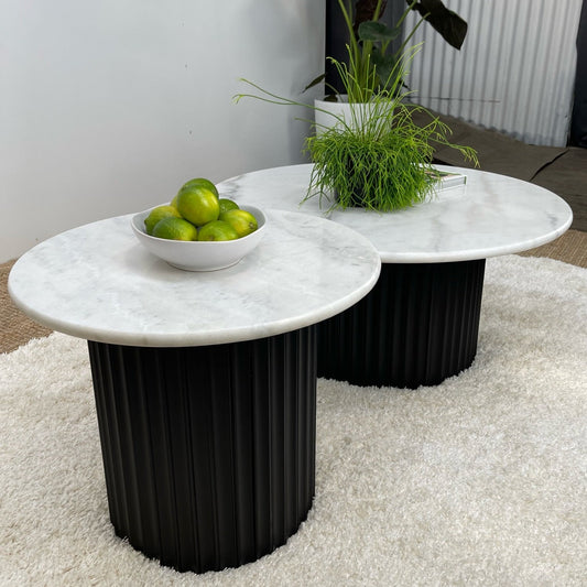 Ripple Nestled Marble Coffee Tables
