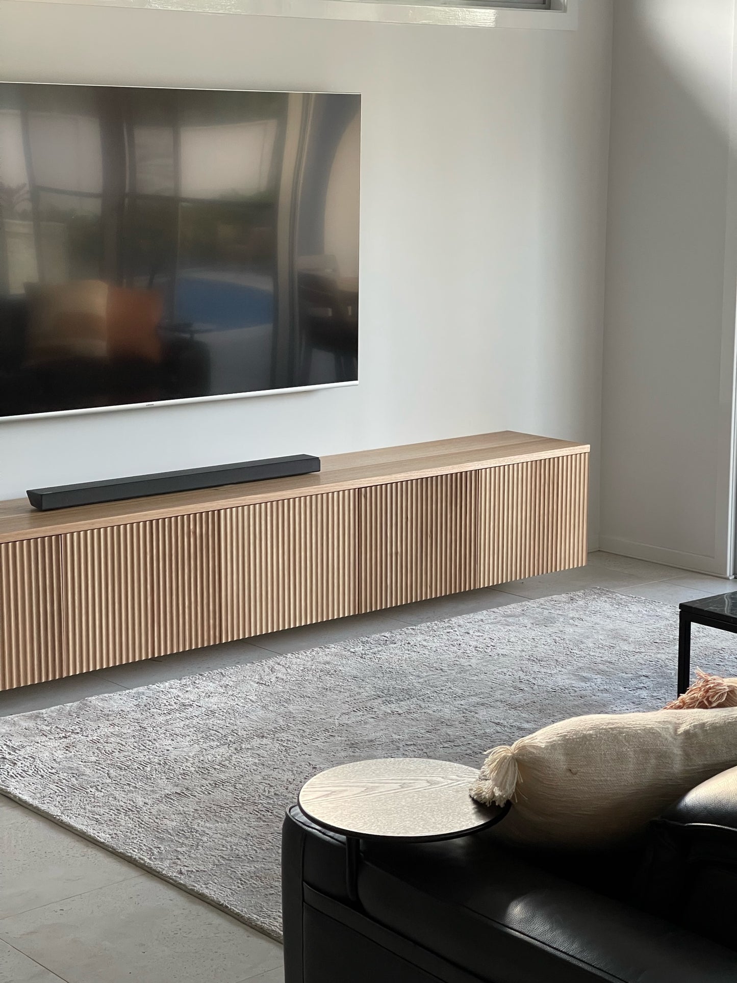 Rectangle Ripple Entertainment Unit - Solid Wood