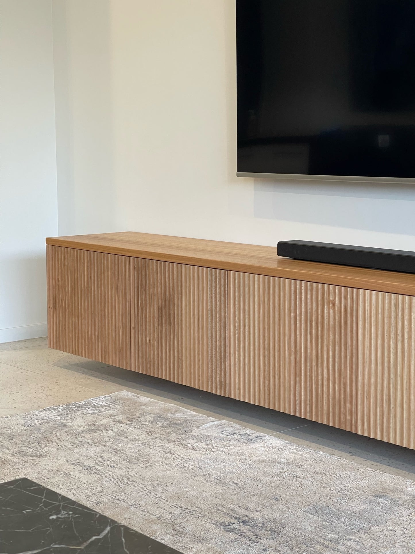 Rectangle Ripple Entertainment Unit - Solid Wood